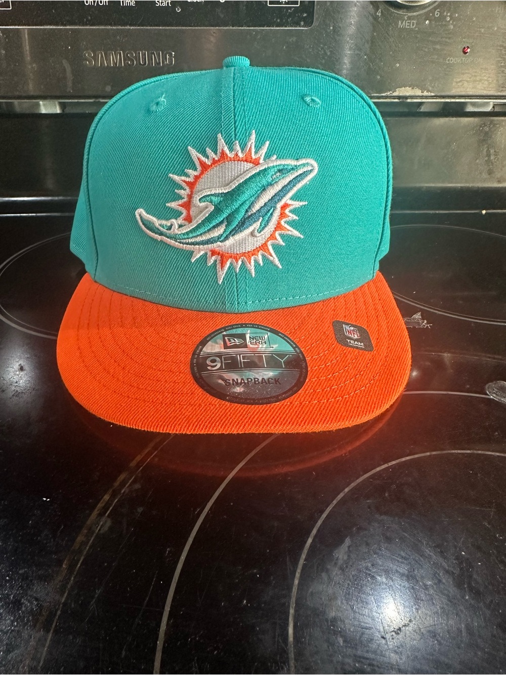 New Era Miami Dolphins Snapback Hat - Teal & Orange